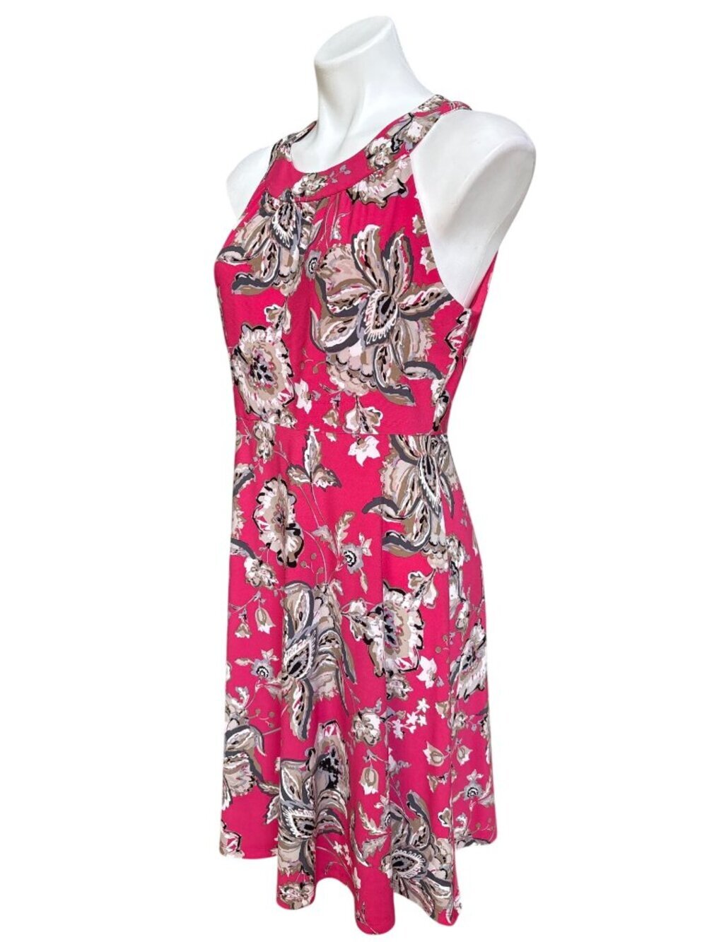 Tommy Hilfiger Women's Floral Fuchsia Pink Sleeveless Fit & Flare Dress Size 10 - Picture 7 of 9